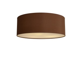 DK0624  Baymont 60cm Flush 3 Light Raw Cocoa/Grecian Bronze, Frosted Diffuser